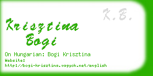 krisztina bogi business card
